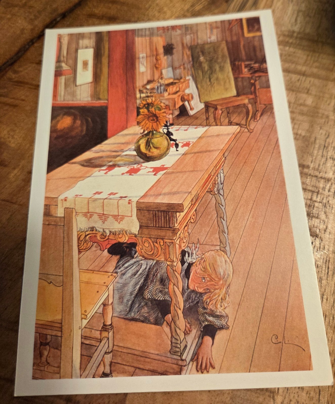 Carl Larsson - Meisje onder tafel, Verzenden, 1980 tot heden, Ongelopen, Kinderen
