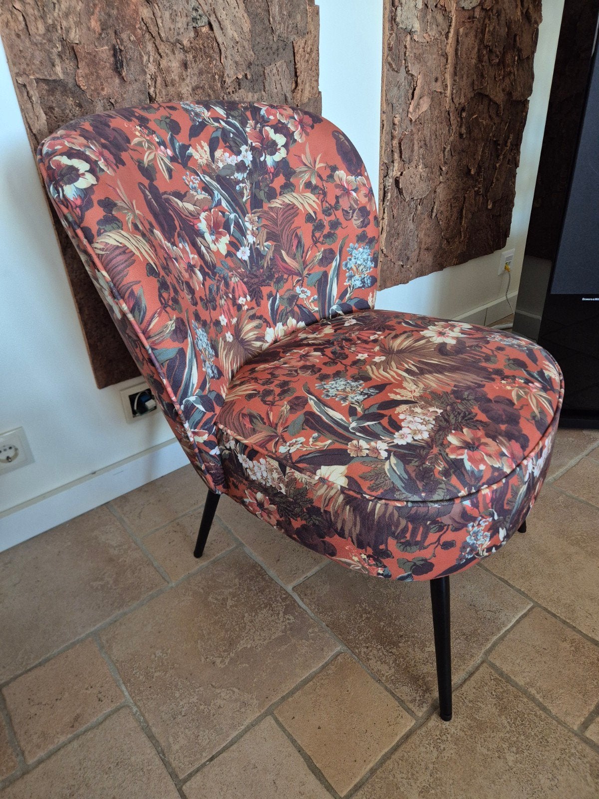 fauteuil bloemmotief, Ophalen, 75 tot 100 cm, Zo goed als nieuw, Stof