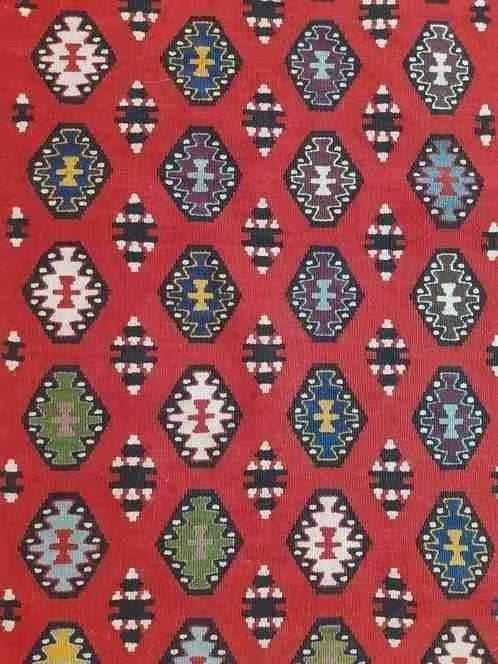 Kelim kleed traditioneel patroon en kleuren 210/107 cm, 100 tot 150 cm, Ophalen of Verzenden, Zo goed als nieuw, Mon Plaisir 19, Etten-Leur, Netherlands