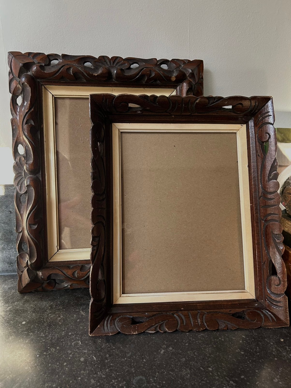 Brocant oud houten fotolijstje sober sleets imperfect, Ophalen of Verzenden, Zo goed als nieuw