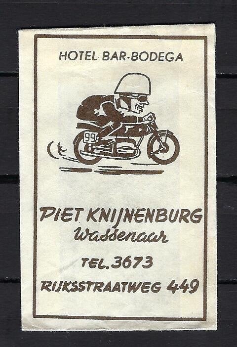 655 Wassenaar hotel bar PIET KNIJNENBURG, Ophalen of Verzenden, Nederland