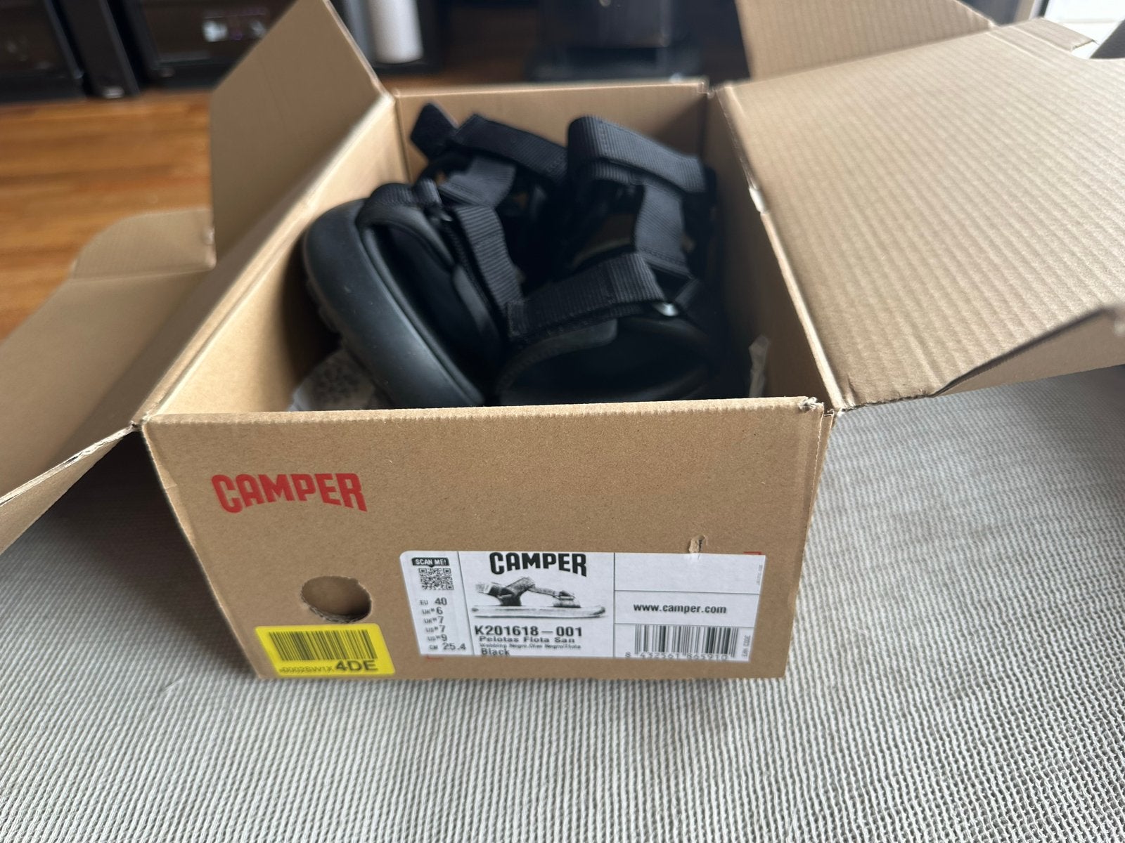 Camper Pelotas Flota sandalen - Zwart - Maat 40, new, Verzenden, Nieuw, Zwart, Sandalen of Muiltjes