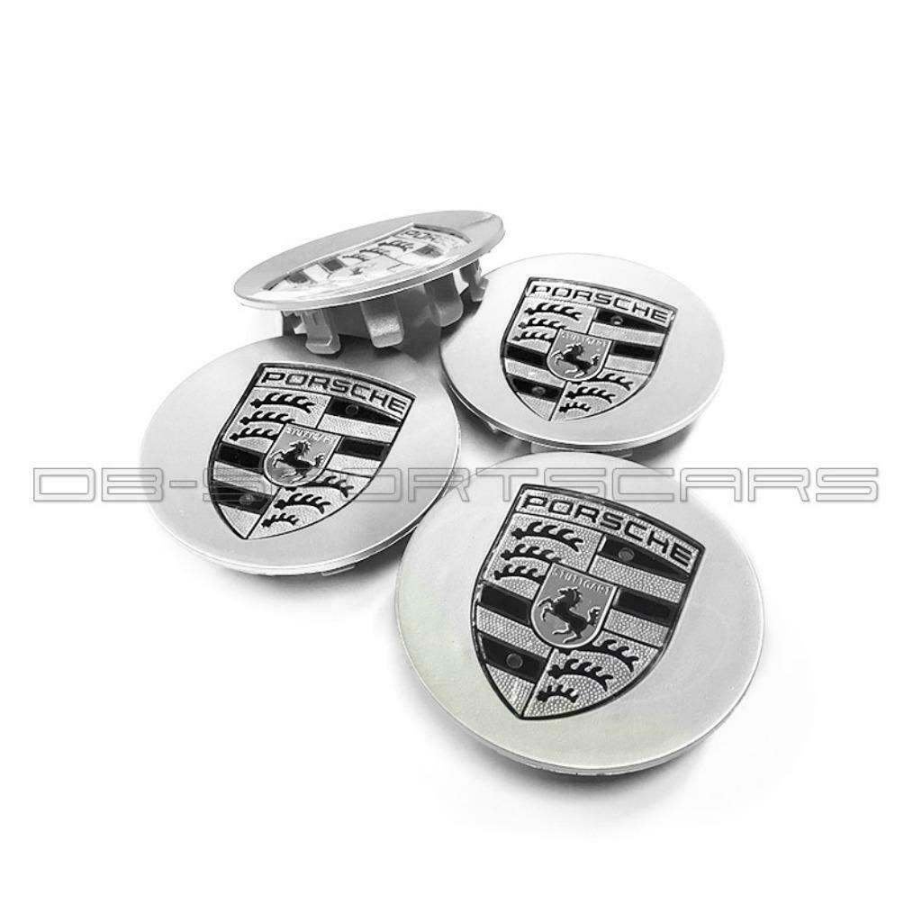 Porsche naafdoppen zilver zwart/wit, Auto diversen, Verzenden, Nieuw