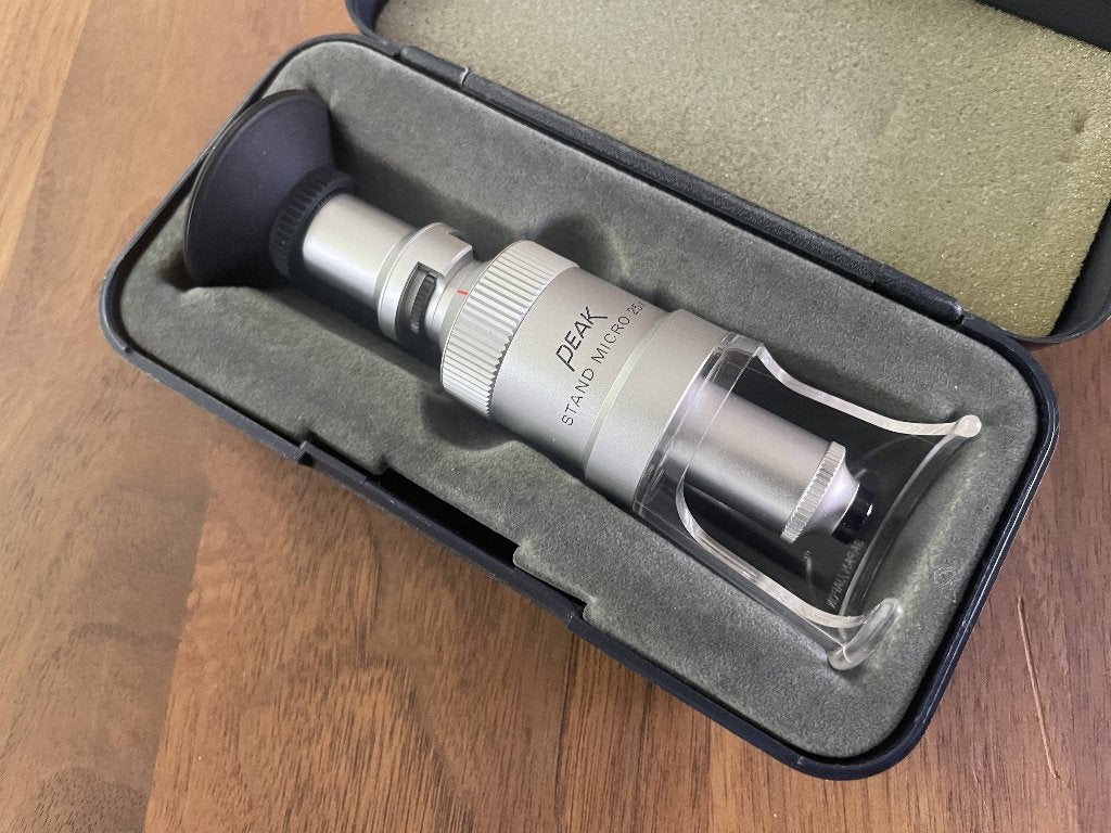 Peak stand- of sjabloon microscoop 25x, Ophalen of Verzenden, Zo goed als nieuw, Minder dan 400x