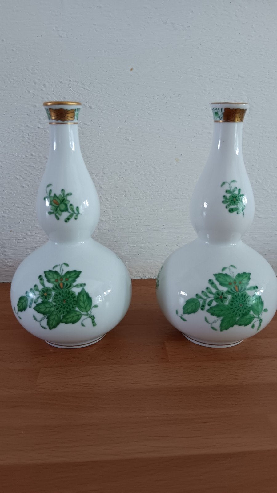 Herend Apponyi Groen Vaasjes - 14.5 cm, Antiek en Kunst, Ophalen of Verzenden