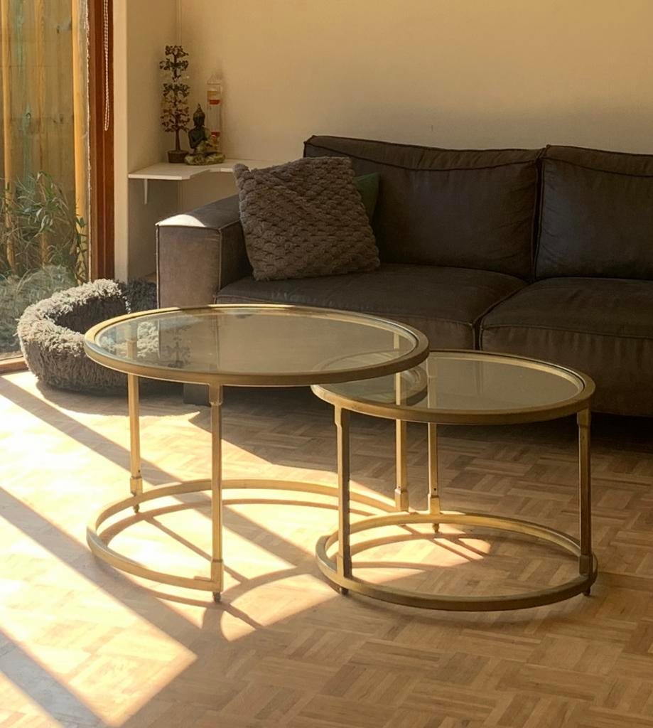 Gave Bijzettafels, salontafels, Huis en Inrichting, Tafels | Salontafels, Ophalen, 50 tot 100 cm, Rond, Glas