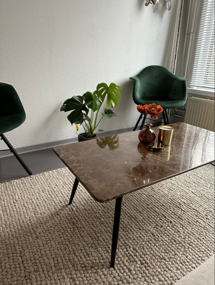 By-Boo Richy salontafel Marmer Bruin Blad, Huis en Inrichting, Tafels | Salontafels, Ophalen, Gebruikt, 100 tot 150 cm, 50 tot 100 cm