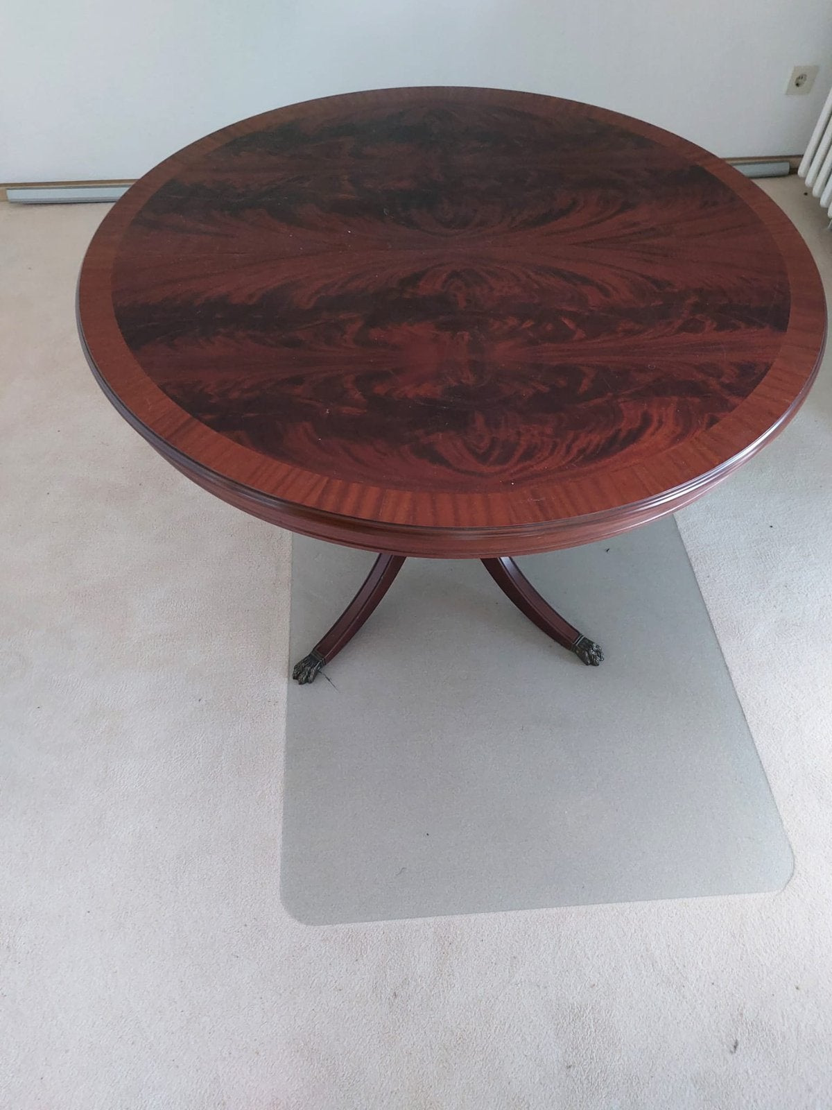 Notenhouten eettafel, Ophalen, Gebruikt, 100 tot 150 cm, Rond