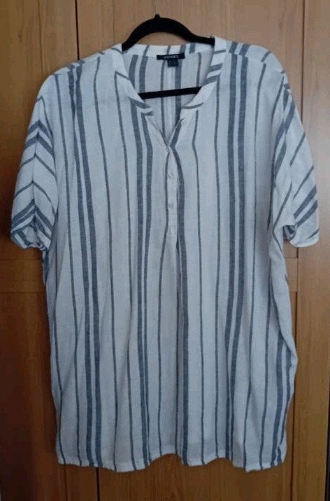 broek + tuniek met linnen, Blauw, Maat 46/48 (XL) of groter, Gedragen, Esmara