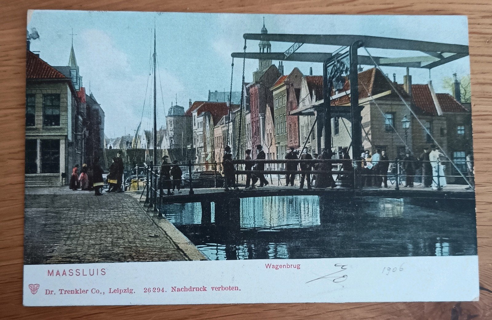 Ansichtkaart Maassluis Wagenbrug (1906), Verzamelen, Ophalen of Verzenden, Voor 1920, Gelopen, Zuid-Holland