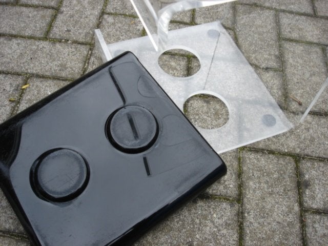 Vintage clear acrylic paraplubak Michel Dumas?, Huis en Inrichting, Ophalen of Verzenden, Gebruikt, Kunststof