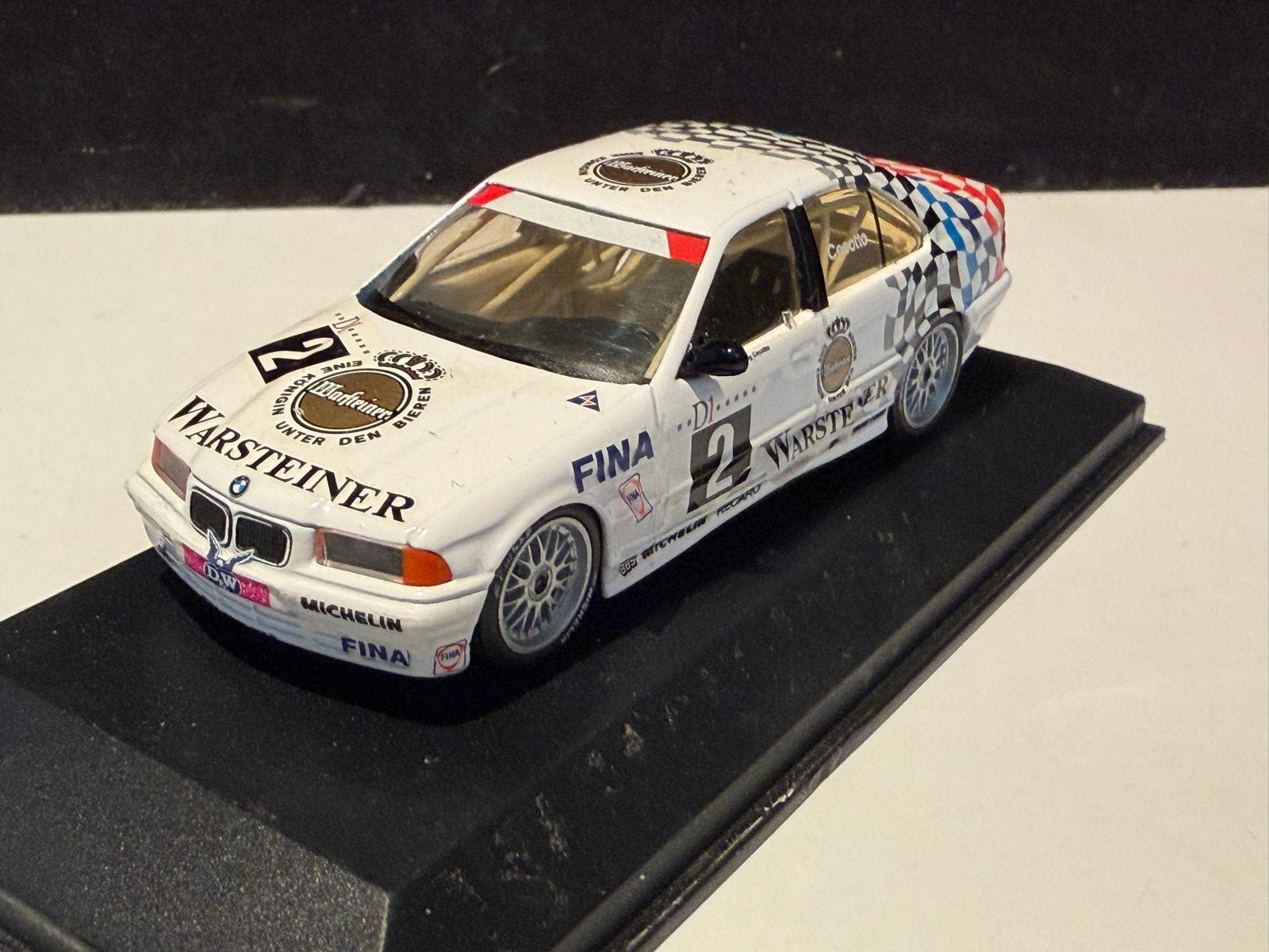 BMW E36 STW96 Warsteiner Cecotto schaalmodel, Ophalen of Verzenden, Zo goed als nieuw, Auto, Overige merken
