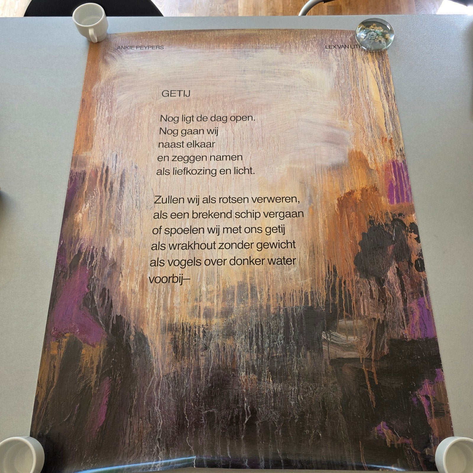 Plint Gedicht poster Ankie Peypers Lex van Lith 1988, Verzamelen, Ophalen of Verzenden, A1 t/m A3, Overige onderwerpen, Rechthoekig Staand