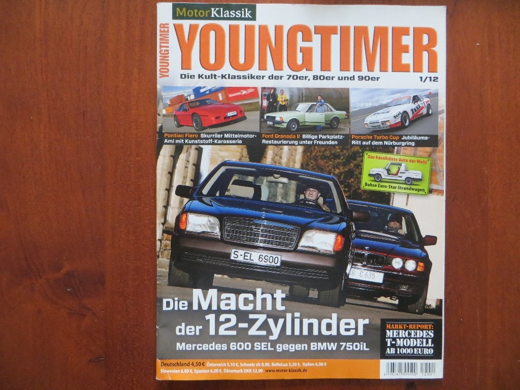 Youngtimer 1 2012 Mercedes-Benz 600 SEL, BMW 750i, Fiero GT, Verzenden, Nieuw, BMW