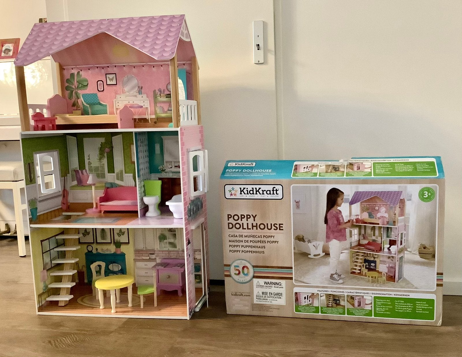 Kidskraft houten poppenhuis XXL met originele doos, Kinderen en Baby's, Ophalen of Verzenden, Zo goed als nieuw, Poppenhuis