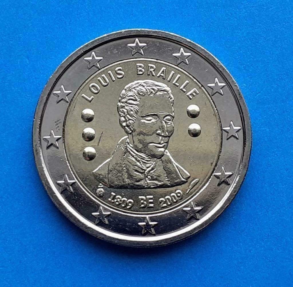 België 2 Euro "Braille" 2009 UNC, Postzegels en Munten, Munten | Europa | Euromunten, Verzenden, België, 2 euro, Losse munt