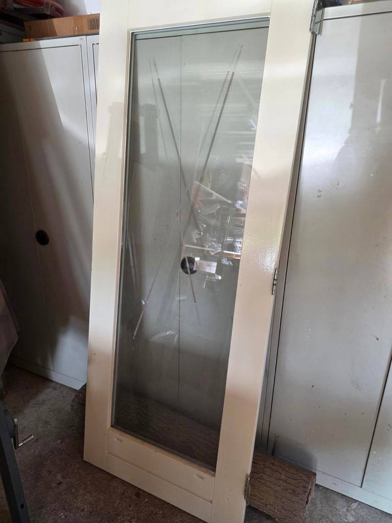Buitendeur / tuindeur hardhout HR++, Ophalen, Gebruikt, 80 tot 100 cm, Binnendeur