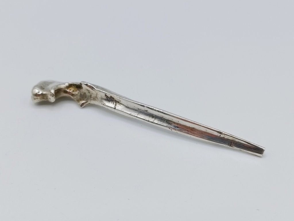 Zilveren pijpenwroeter, hazesprong, L.T. Spannenburg, Joure, Antiek en Kunst, Verzenden, Zilver