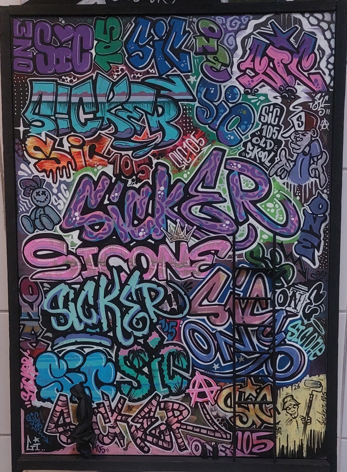 Graffiti schilderij Kunst graffitie 3d., Ophalen of Verzenden