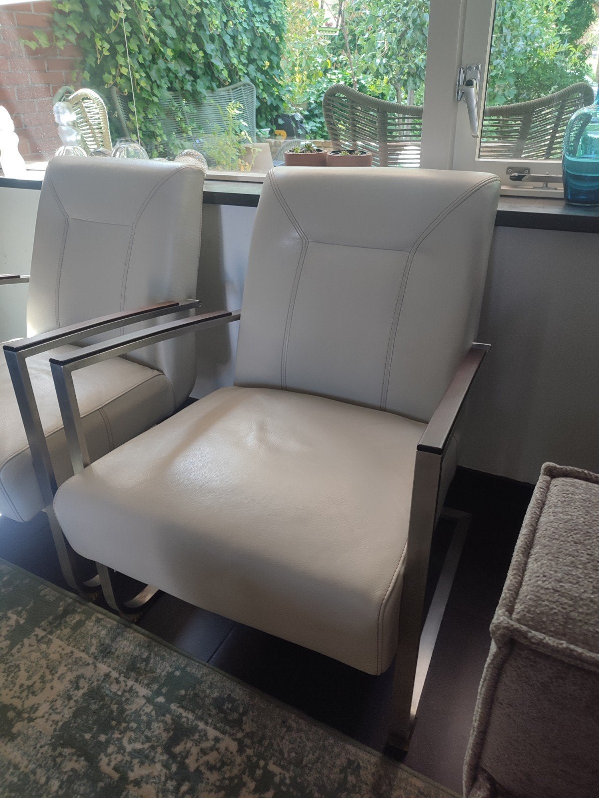 €80,- voor de twee samen. Koopje !!! Lederen Fauteuils, Ophalen, Minder dan 75 cm, Leer, 50 tot 75 cm
