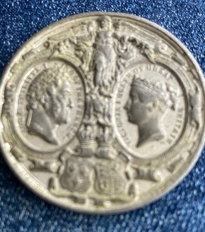 Historische Penning met Dubbel Portret, 1844, Ophalen of Verzenden, Overige materialen, Buitenland