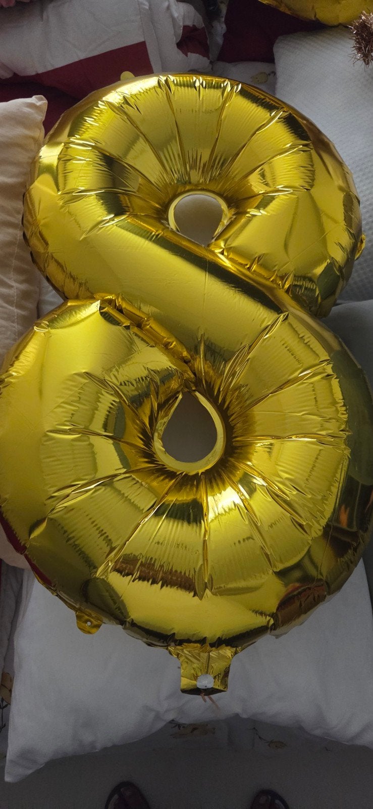 Gouden cijfer 8 folieballon - 60 cm, Ophalen, Nieuw, Versiering, Verjaardag