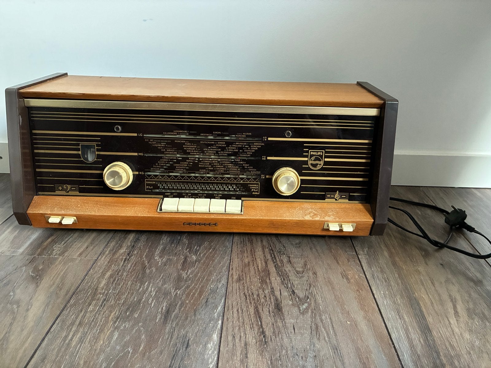 Philips B4X23A 01 buizenradio - werkend, Ophalen of Verzenden, Gebruikt, Radio