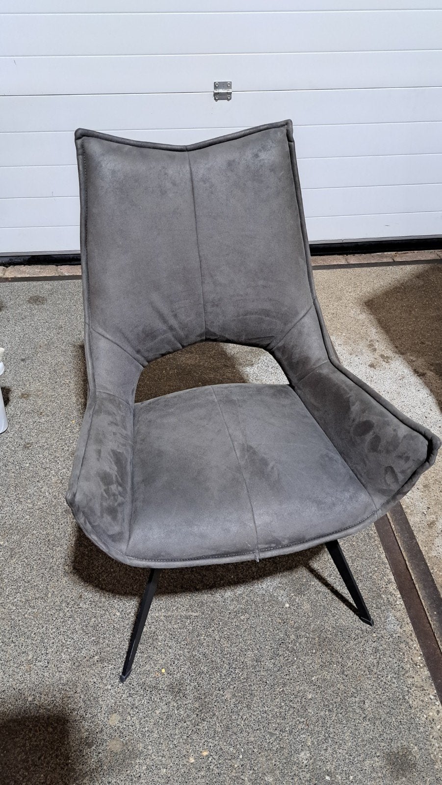 Moderne Grijze Stoffen Fauteuil - Comfortabel & Stijlvol, Zo goed als nieuw, Metaal, Modern, Eigentijds, Ophalen