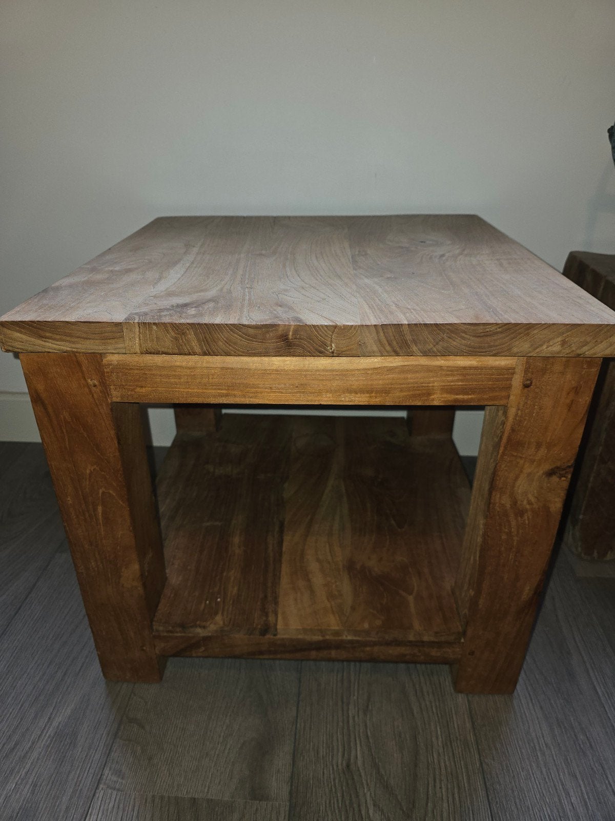 Massief Teakhouten Bijzettafel - Nieuwstaat (50x50 cm), 45 tot 60 cm, Minder dan 55 cm, Vierkant, Nieuw