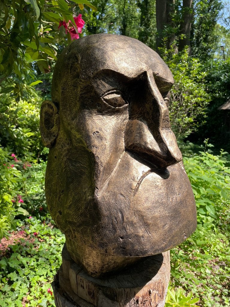 Tuinbeeld MOAI man tandarts 65cm, Tuin en Terras, Tuinbeelden, Ophalen, Nieuw, Kunststof, Mensenbeeld