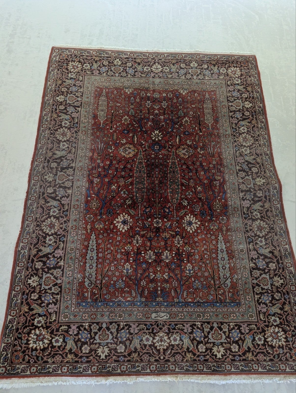 Vintage Perzisch tapijt uit Iran, ca. 80 jaar oud, Ophalen