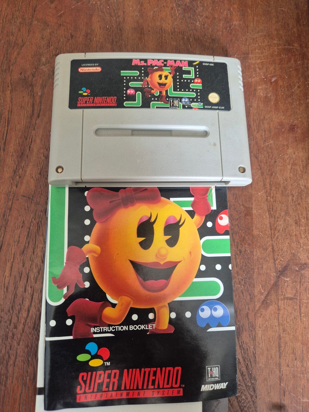 Ms. Pac-Man Super Nintendo (SNES) met handleiding, Gebruikt, 1 speler, Ophalen of Verzenden, Vanaf 3 jaar