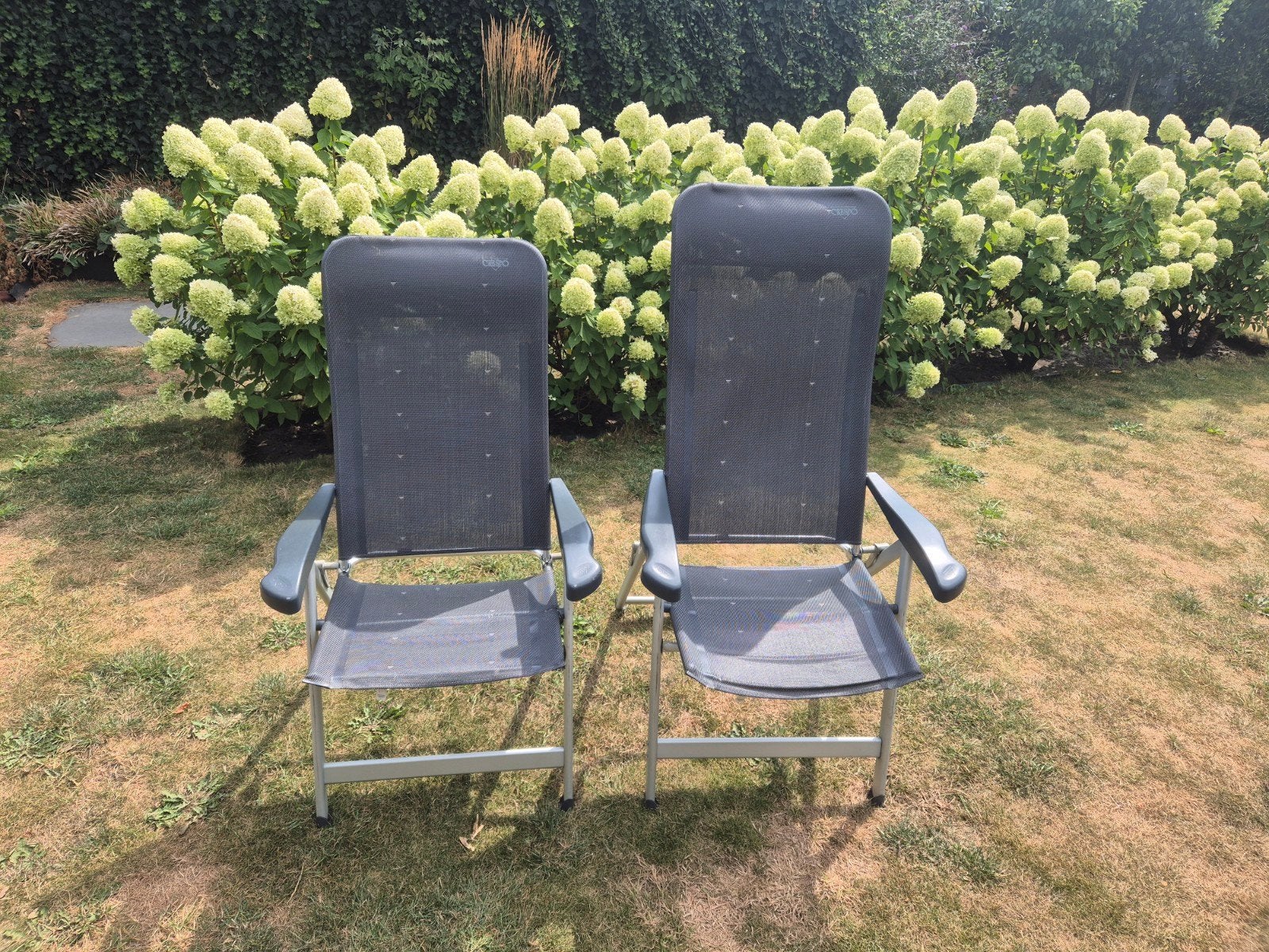 2 Crespo campingstoelen - verstelbaar en inklapbaar, Ophalen, Gebruikt, Campingstoel