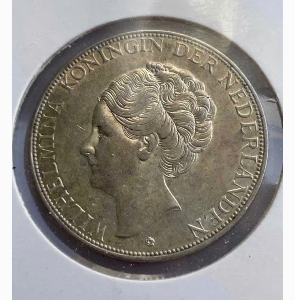rijksdaalder 1938 Grof haar, Verzenden, Koningin Wilhelmina, 2½ gulden, Zilver