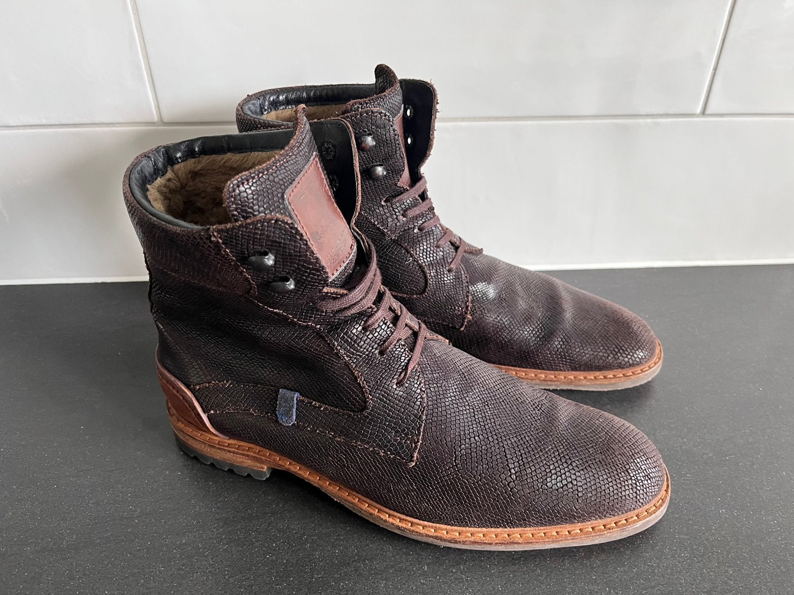 Floris van Bommel herenschoenen maat 7 / 41 H, Kleding | Heren, Schoenen, Zo goed als nieuw, Boots, Bruin, Ophalen of Verzenden