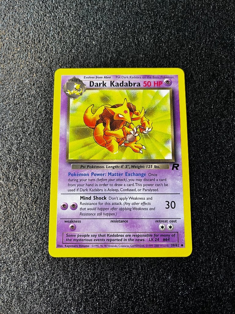 Pokémon kaart Dark Kadabra 39/82, Team Rocket (Unlimited), Verzenden, Zo goed als nieuw, Losse kaart