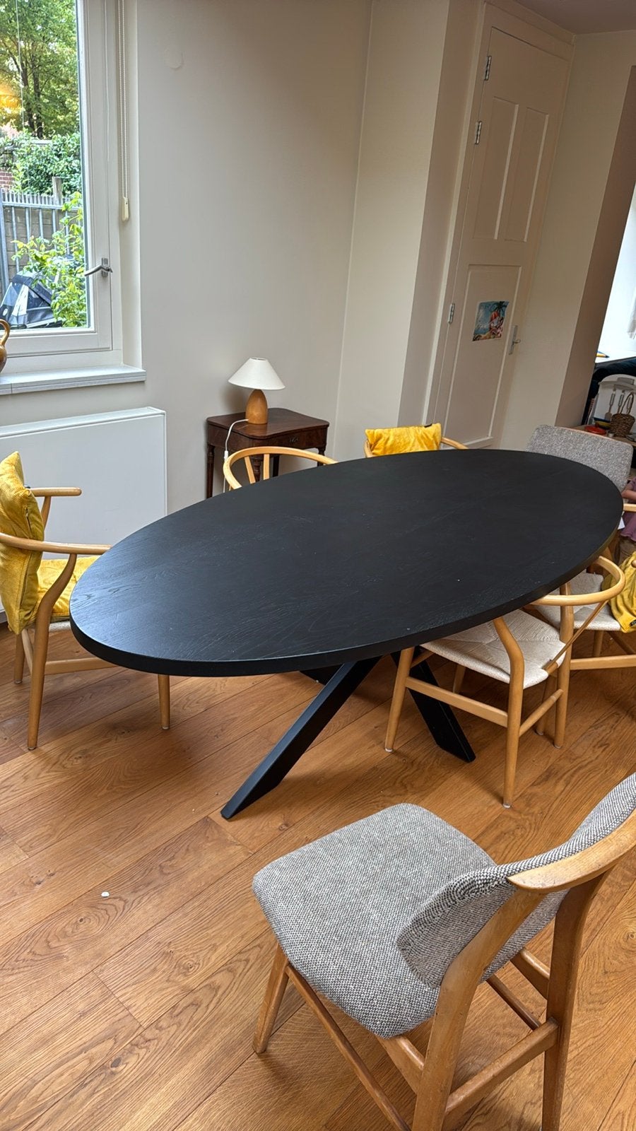 Ovale eettafel zwart Table du Sud, Gebruikt, 100 tot 150 cm, Ophalen of Verzenden, 150 tot 200 cm
