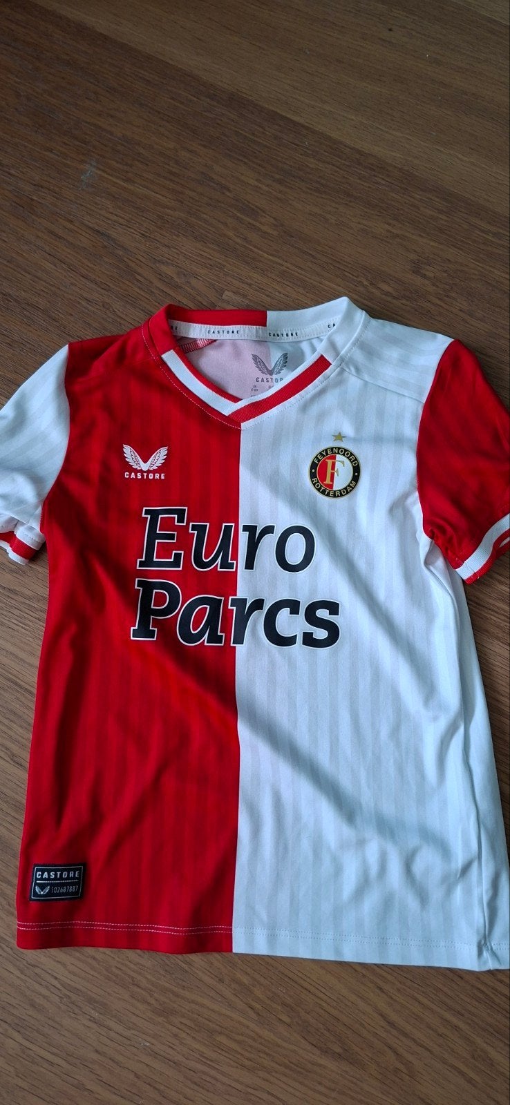 Feyenoord Thuisshirt Rood/Wit - Maat 116, Ophalen of Verzenden, Gebruikt
