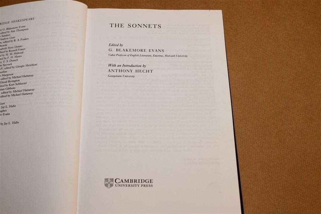 The Sonnets — William Shakespeare, New Cambridge Edition, Ophalen of Verzenden, Gelezen, Amerika