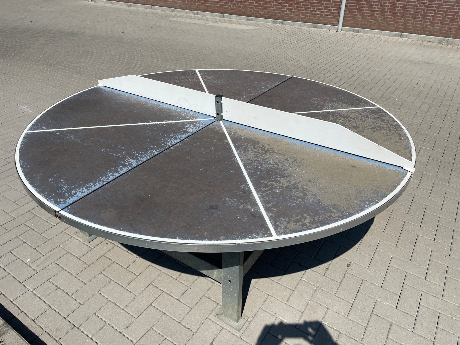 Ronde Tafeltennistafel - Diameter 2.40 mtr, Ophalen, Gebruikt, Tafel Outdoor