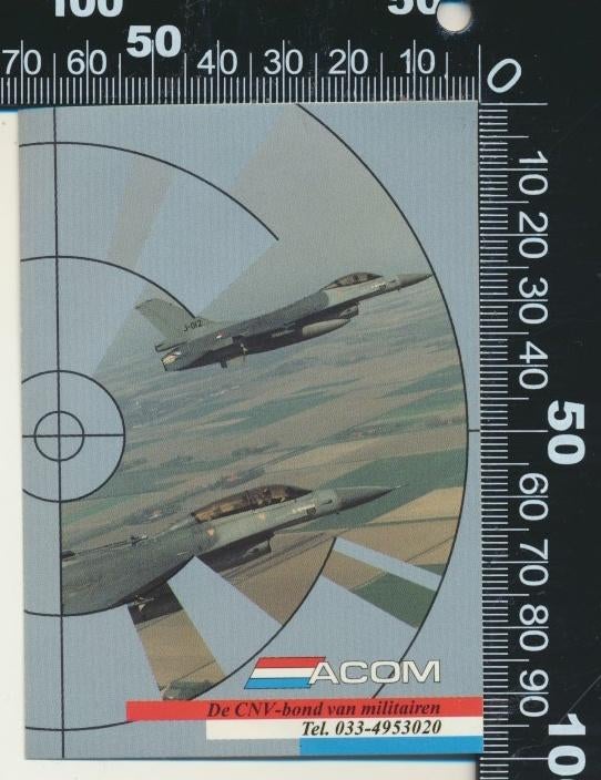 Sticker: ACOM - De CNV Bond van militairen (4), Ophalen of Verzenden, Zo goed als nieuw, Bedrijf of Vereniging