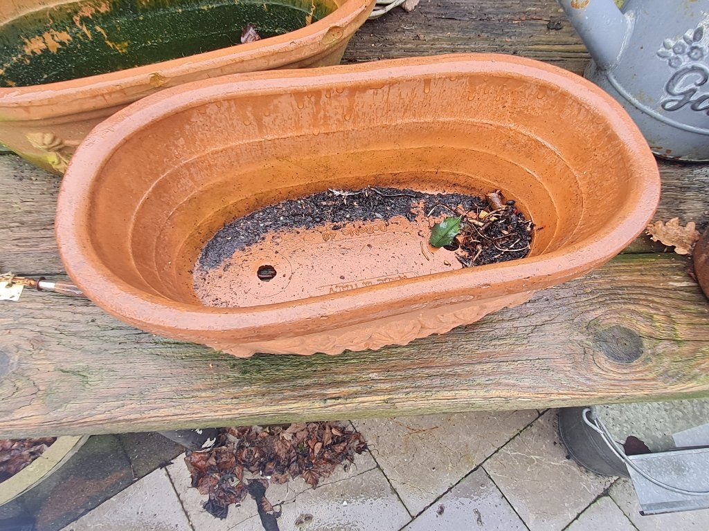 Vintage Italiaanse terracotta bloembakken p/st 24.95, Heikant 21 Kaatsheuvel, Steen, Minder dan 30 cm, Minder dan 60 cm