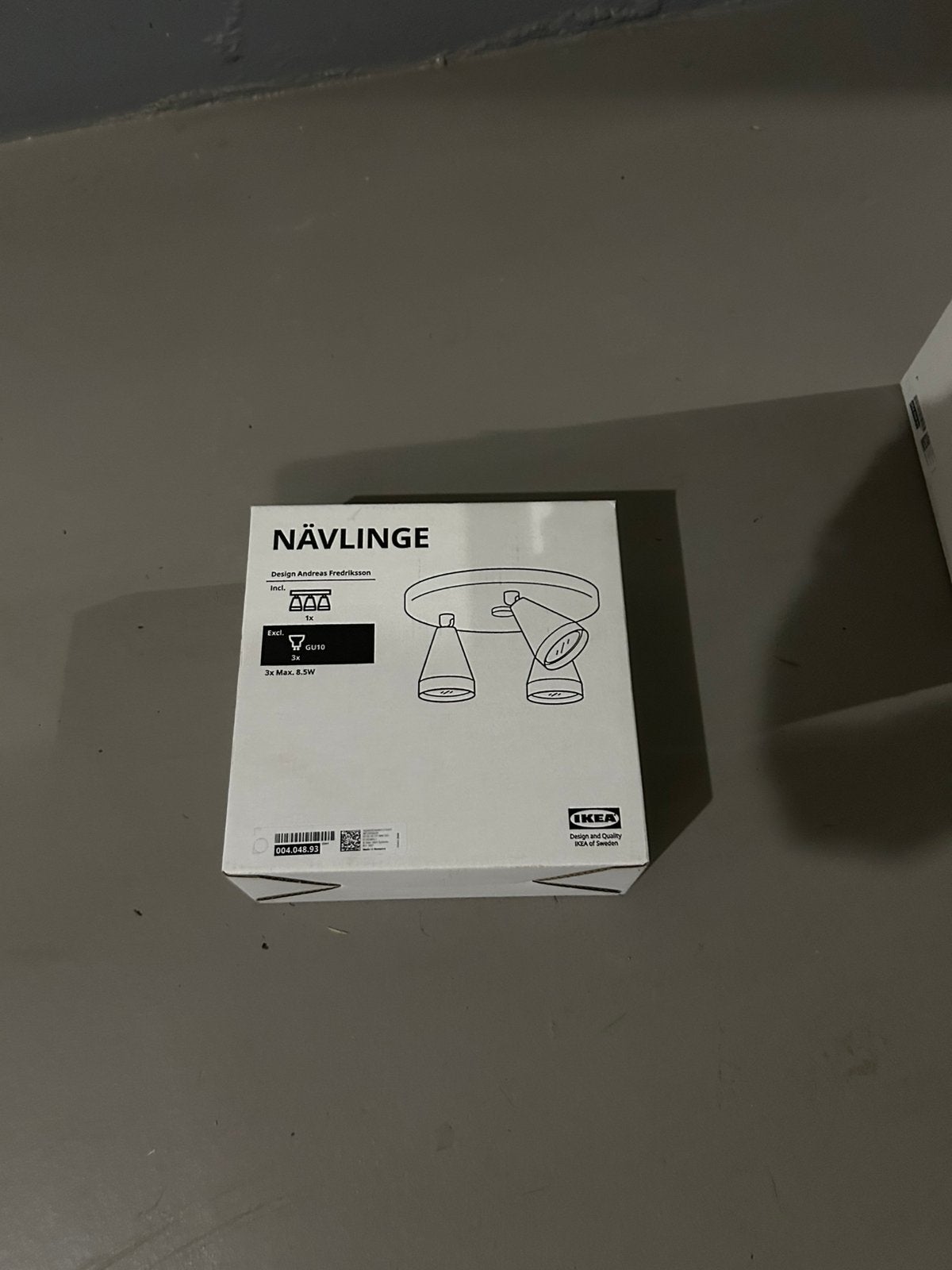 IKEA NÄVLINGE LED Plafondspot/Wandspot, Wit, Nieuw, Ophalen of Verzenden, LED, Geschikt voor plafondmontage