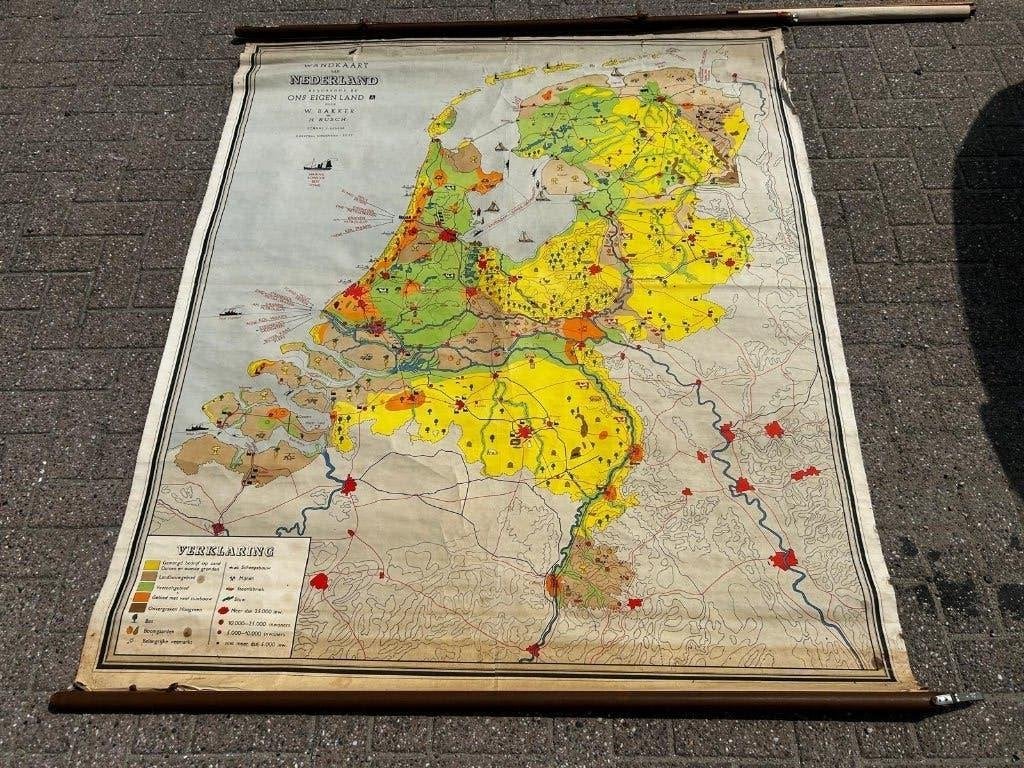 Nederland - Bakker en Rusch, Antiek en Kunst, Ophalen of Verzenden, Aardrijkskunde