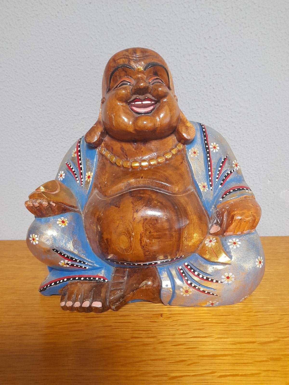 Mooie houten boedha beld, Ophalen of Verzenden, Zo goed als nieuw