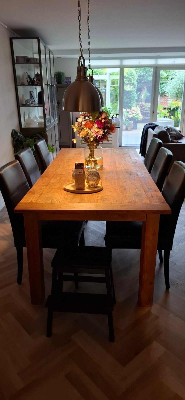 eettafel teak hout, Ophalen, Gebruikt, 6 tot 8 stoelen