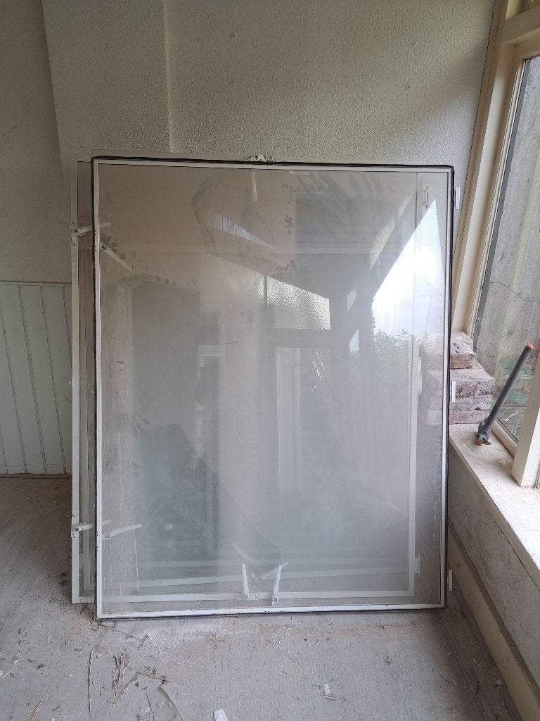 Set van 6 Voorzetramen met sleutels en beslag, Doe-het-zelf en Verbouw, Glas en Ramen, Ophalen, Gevelraam of Ruit, Gebruikt, 80 tot 120 cm