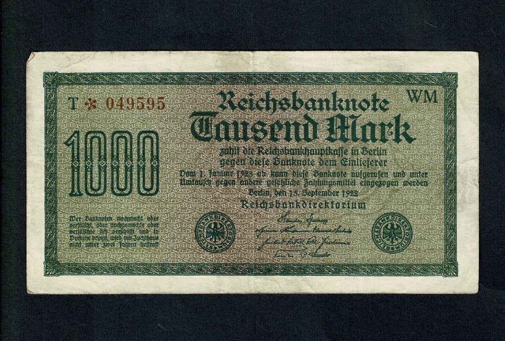 Duitsland : Reichsbanknote 1000 Mark uitgegeven 15.9.1922, Verzenden, Duitsland, Los biljet