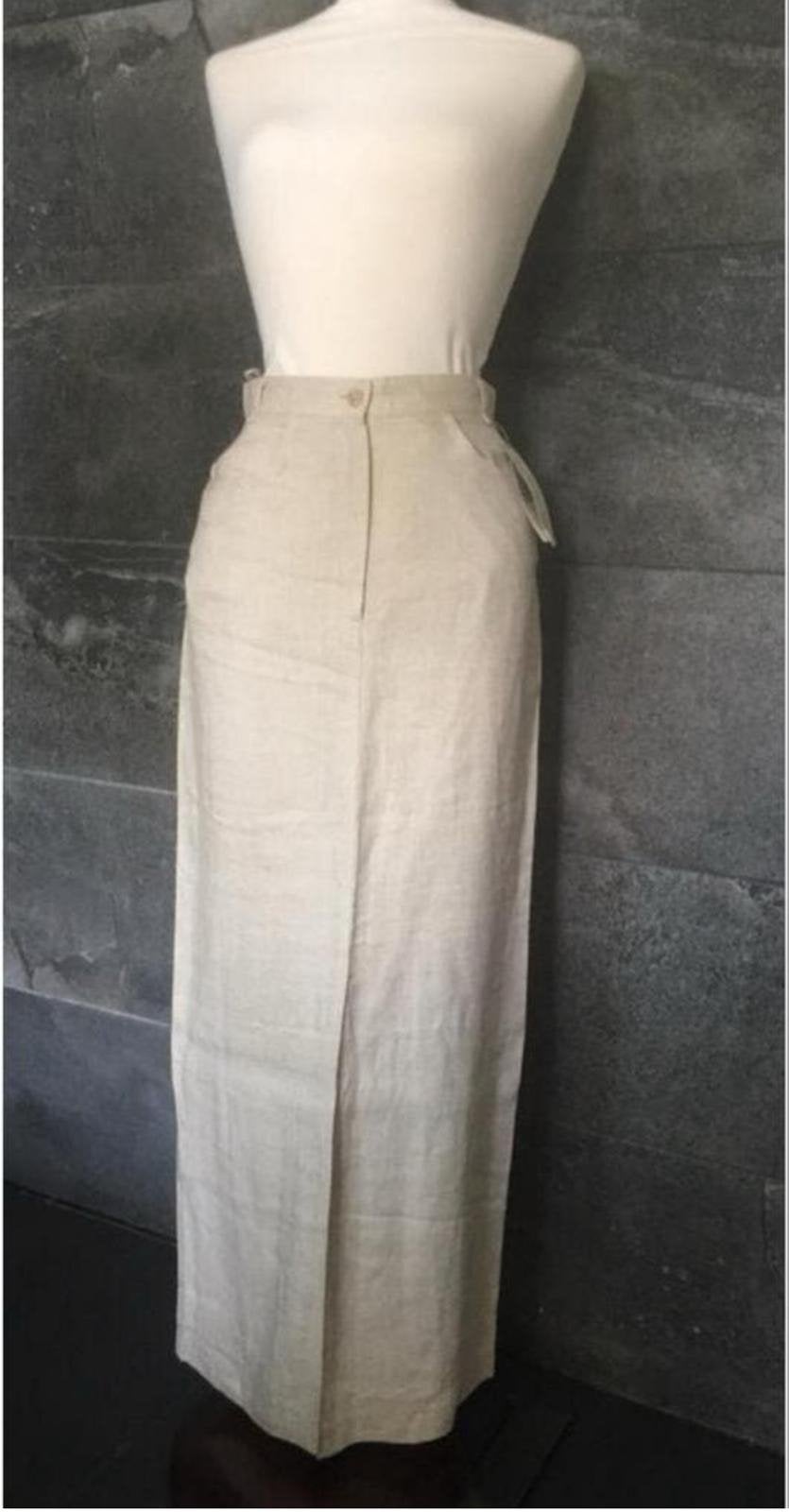 Amici lange viscose linnen rok Nieuw met prijskaartje, Beige, Nieuw, Ophalen of Verzenden, Maat 36 (S)