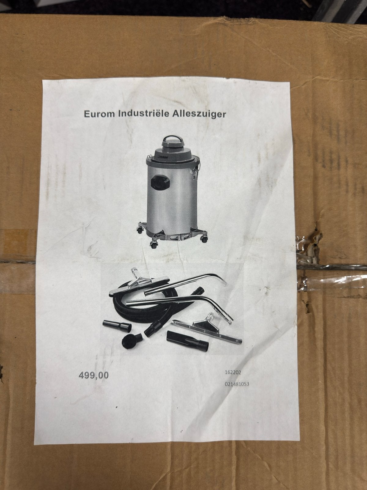 Eurom Industriële Alleszuiger 1030 Allround Vac. Cleaner, Witgoed en Apparatuur, Nieuw, Ophalen of Verzenden, Industriële stofzuiger